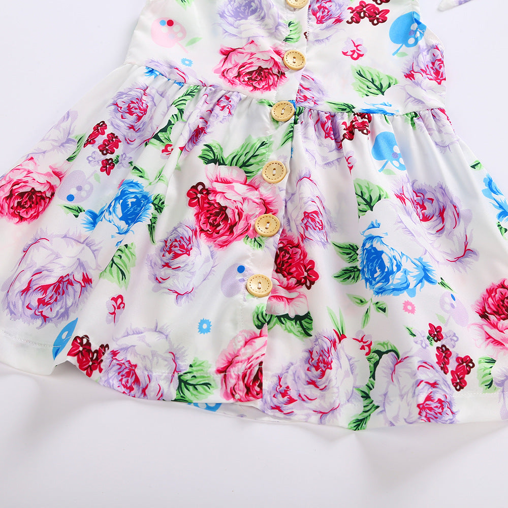 Girls Dress sleeveless with Pleated Skirt Dress with Bow Headband
