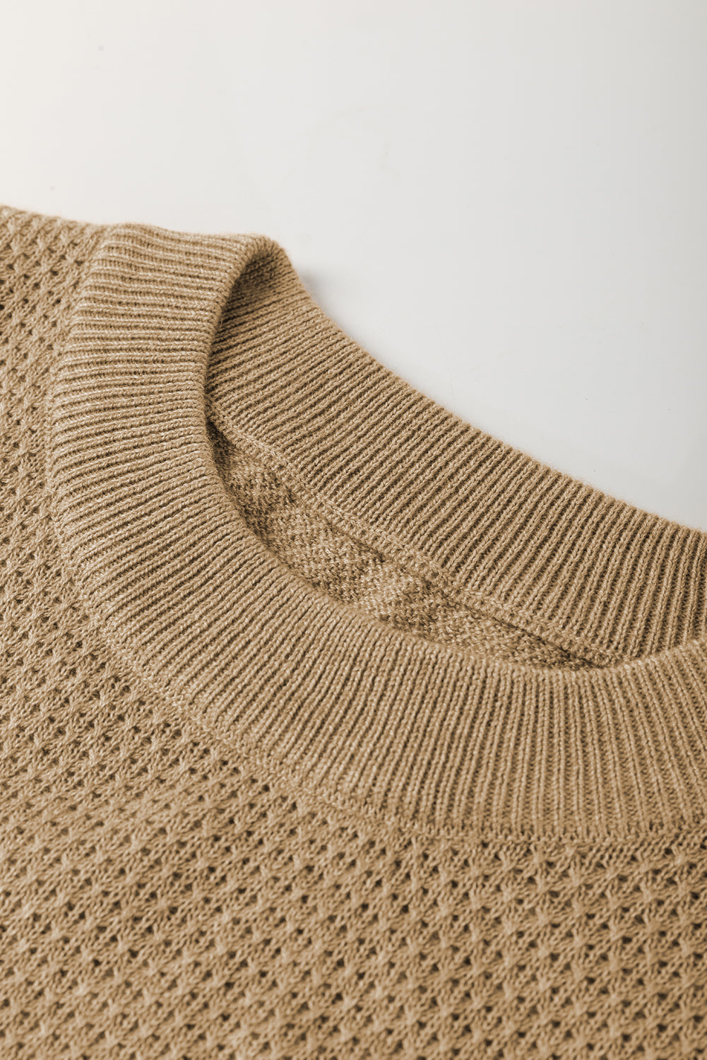 Straw Yellow Brushed Knit Casual Fitted Sweater