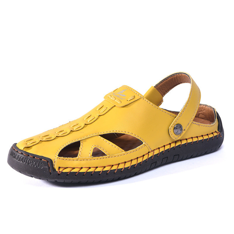 Couple Bright Sandals Closed Toe Hollow Hole Shoes