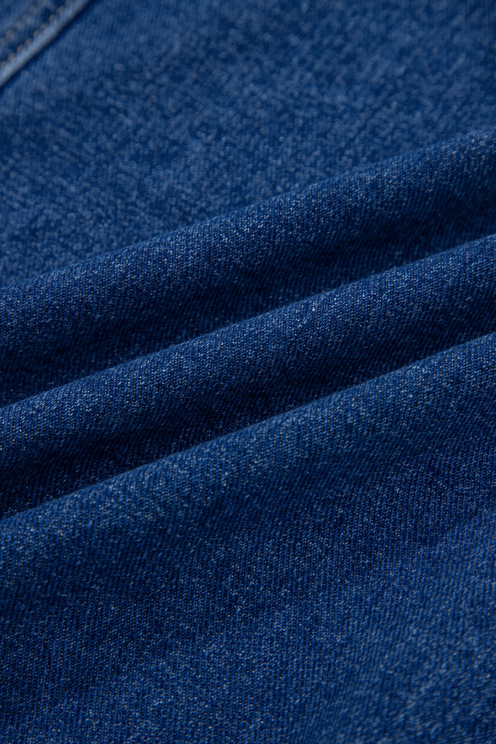 Sail Blue Vintage Fastening Big Patched Pockets Straight Cut Deep Wash Denim Jacket