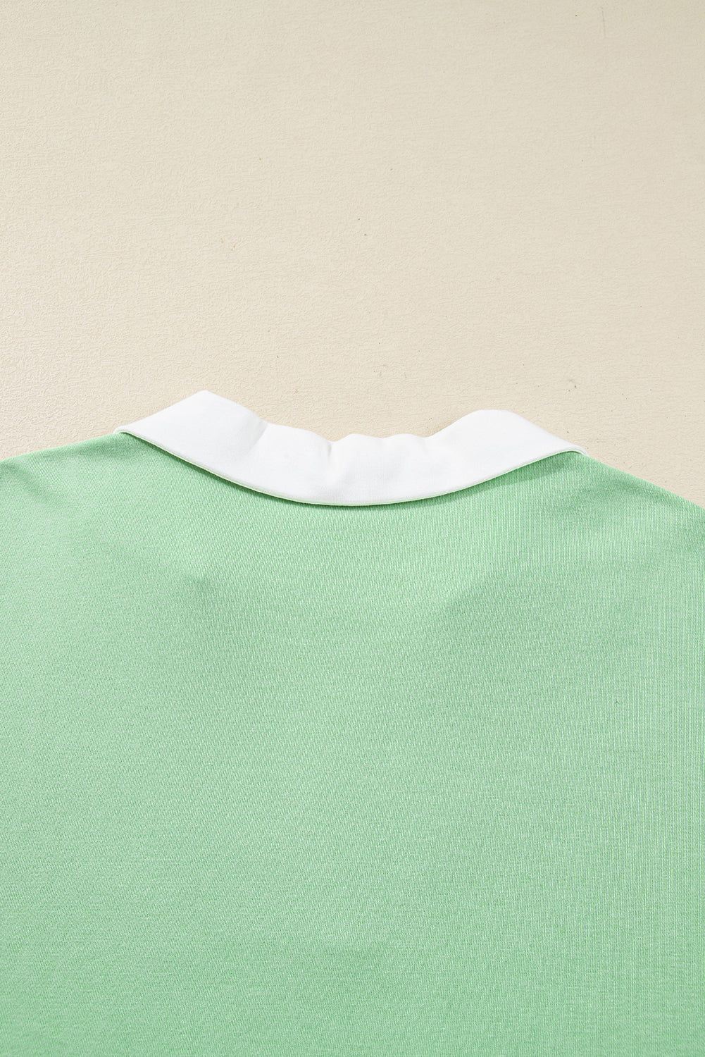 Moonlight Jade Color Block Striped Patchwork Collar V Neck Plus Size Sweatshirt