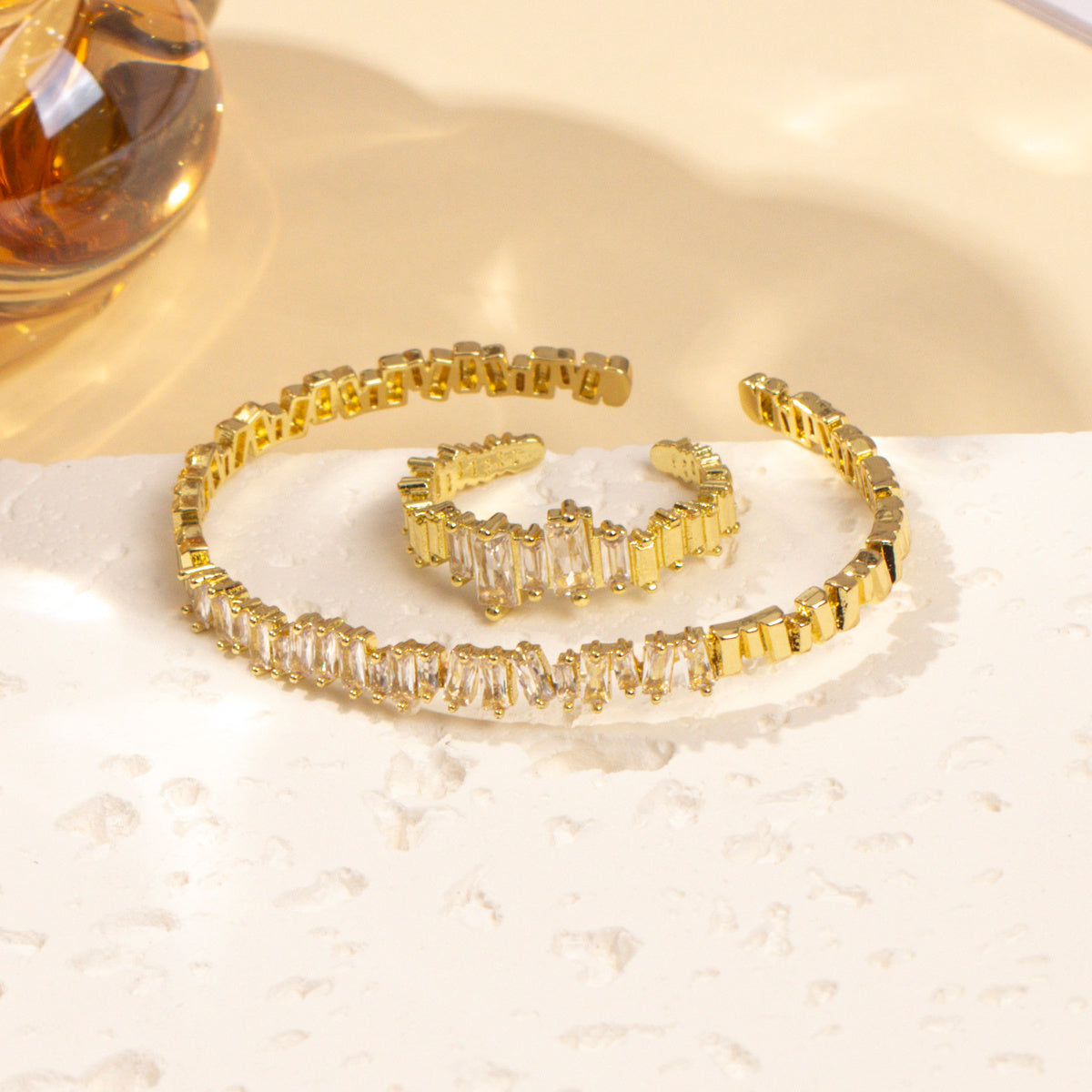 Women's Cubic Zirconia Decorative Wristband, Irregularly Inlaid With Open Wristband Rings, Suitable For Matching With Daily Clothing