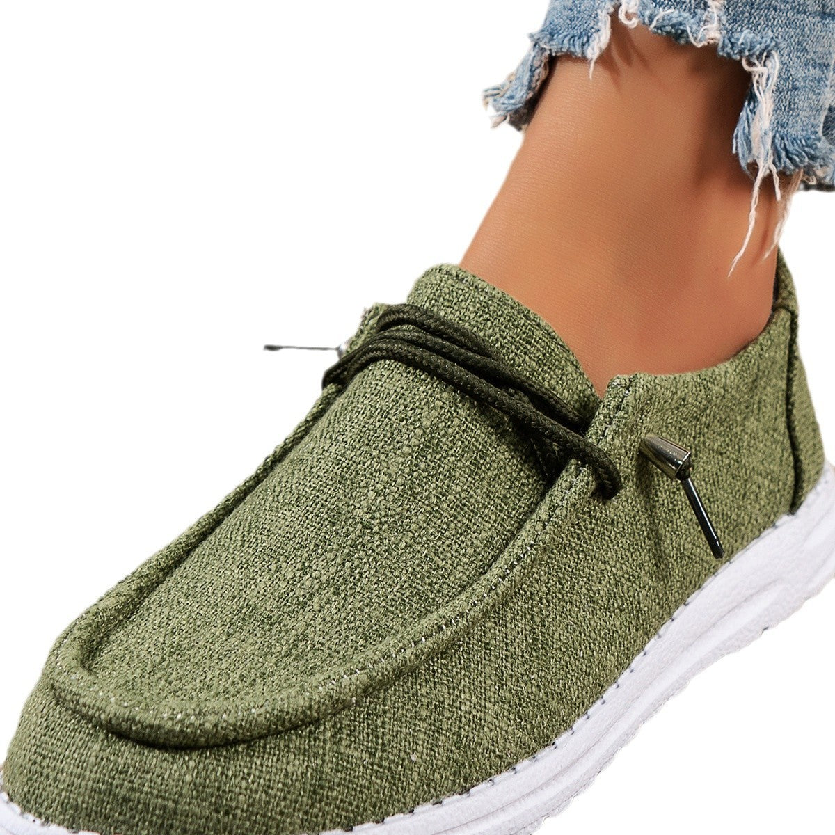 Large Size Canvas Shoes Women's European And American Style Light Buckle