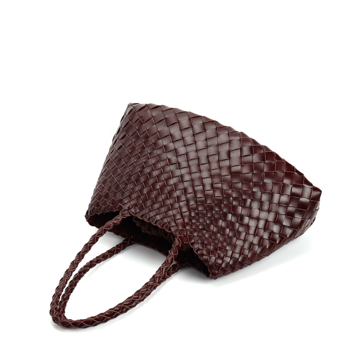 Trendy Retro Large Capacity Handbag Pure Handmade Woven Maternity Bag Commuter Shoulder Tote Bag