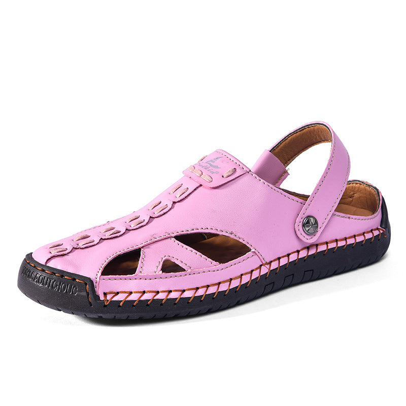 Couple Bright Sandals Closed Toe Hollow Hole Shoes