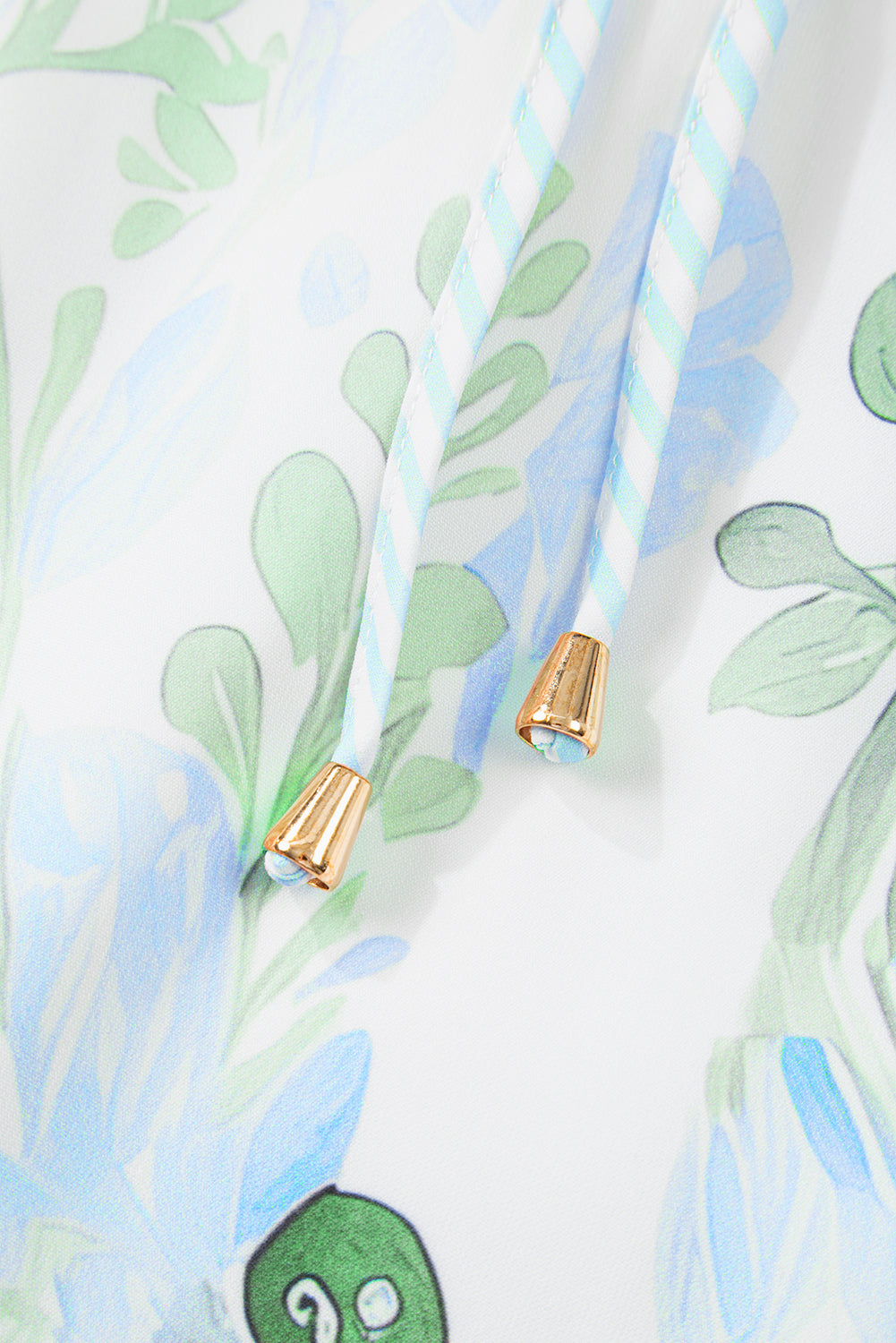 Sky Blue Floral Contrast Edge Layered Short Sleeve Mini Dress