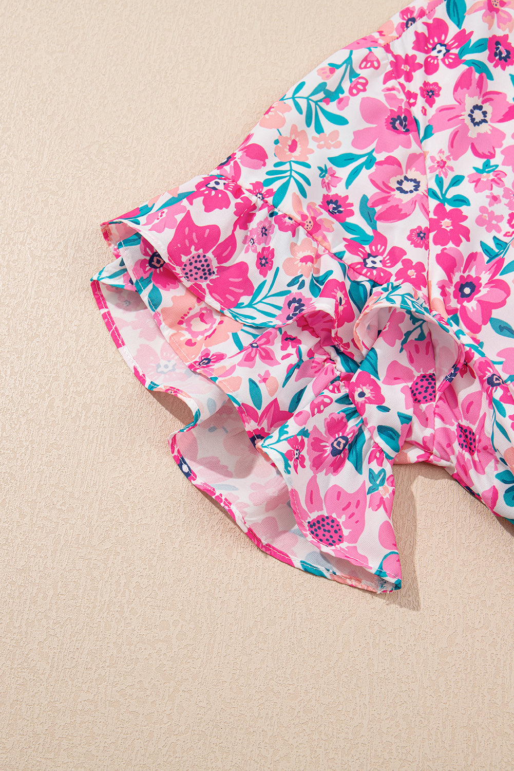 White Plus Size Floral Print Frilled Short Sleeve Flare Dress