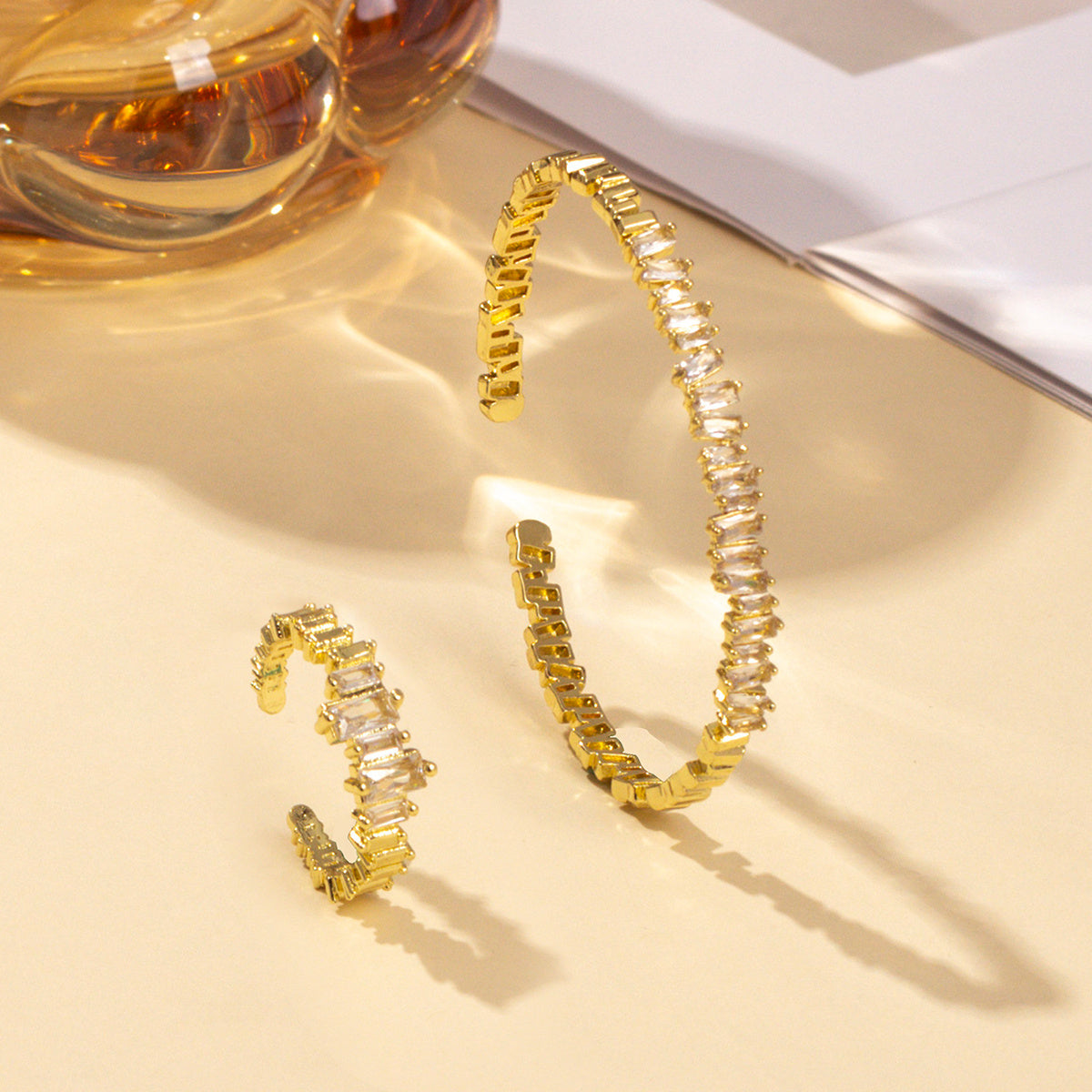 Women's Cubic Zirconia Decorative Wristband, Irregularly Inlaid With Open Wristband Rings, Suitable For Matching With Daily Clothing