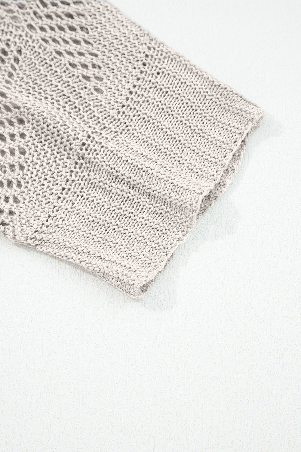 Seagrass Hollow Out Knit 7/8 Sleeve Casual Sweater