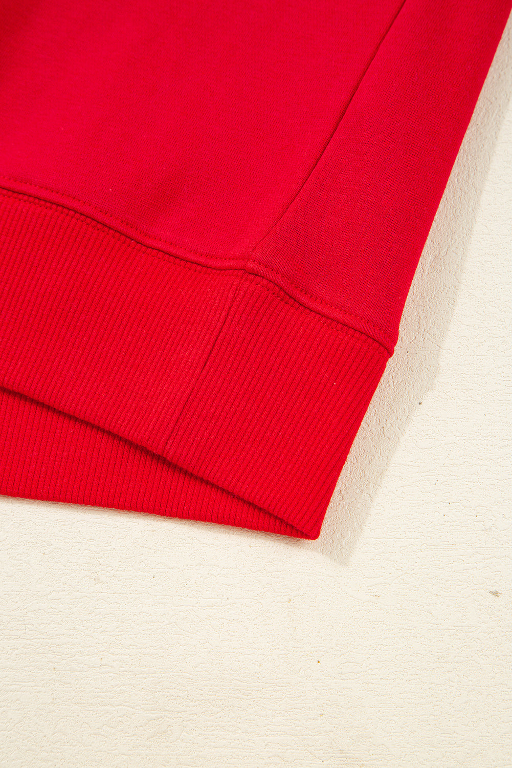 Fiery Red Varsity Striped Sleeve Drop Shoulder Sweatshirt and Short Set